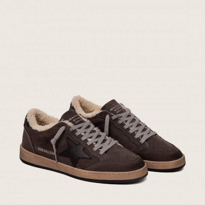 Зимние Golden Goose Ball Star / Серые / черная звезда муж